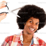 Afro man at the hairdresser